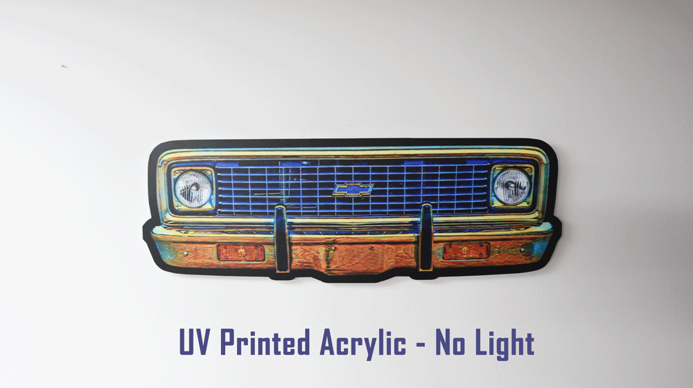23" 1970 K10 4x4 Wall Art | LED Light-Up Sign or UV Print | 23" & 35" | Handmade in USA