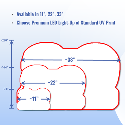 Custom Designed US 250th Anniversary Acrylic Sign - Lighted LED & Non-Lighted Wall Decor (11", 22", 33")