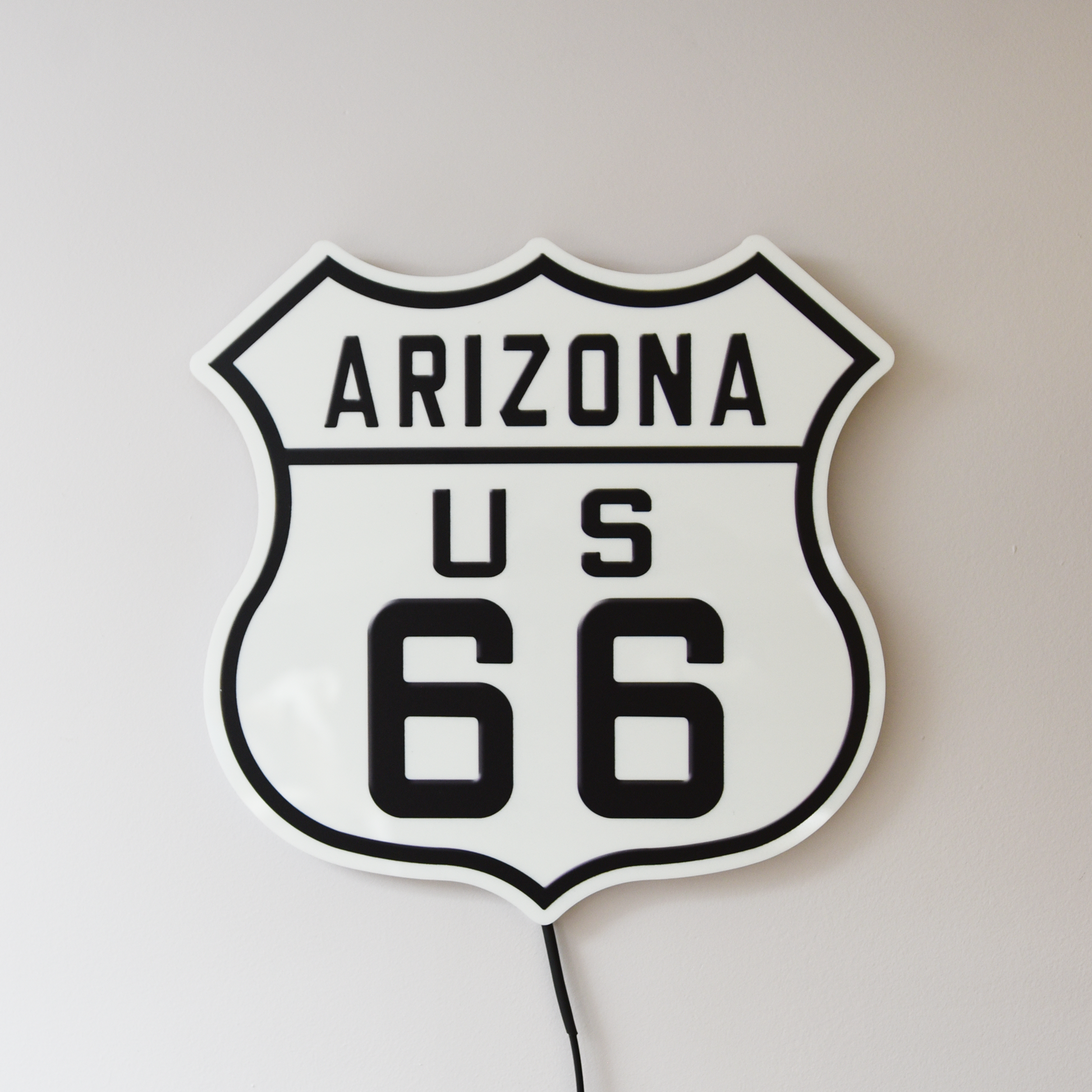 Arizona US 66 sign on a white background