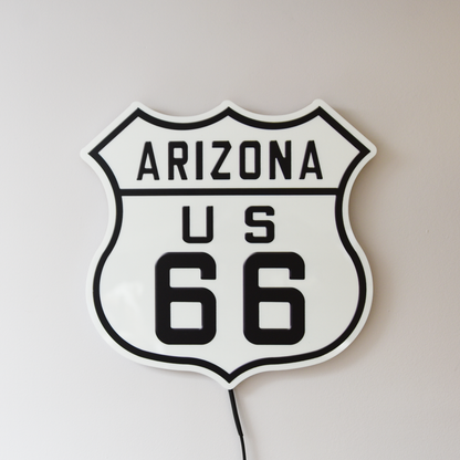 Arizona US 66 sign on a white background