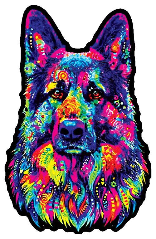 Colorful German Shepherd 14" LED Light Up Sign