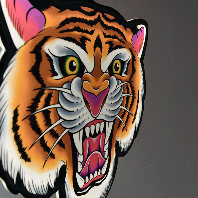 Tiger flash from Bryce Bowerman brought to life on an illuminated sign