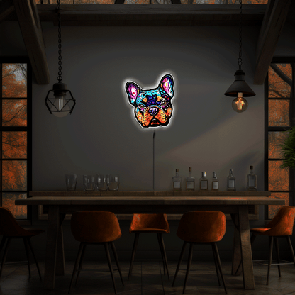 Louis French Bulldog Acrylic Wall Art | Premium LED Light-Up or Standard UV Print | Handmade USA