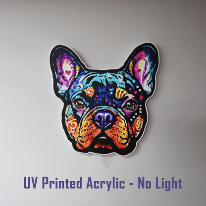 Louis French Bulldog Acrylic Wall Art | Premium LED Light-Up or Standard UV Print | Handmade USA