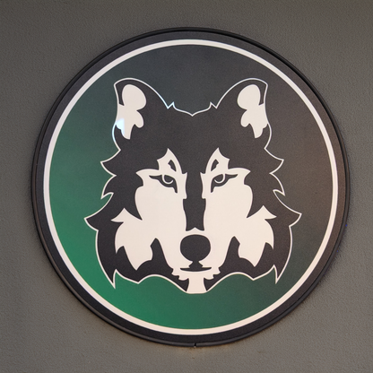 Wolf Brewing Co. 12" Round LED Light Up Tacker – Green Fade