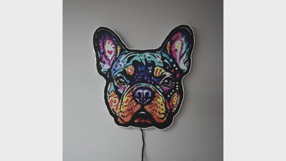 Louis French Bulldog Acrylic Wall Art | Premium LED Light-Up or Standard UV Print | Handmade USA