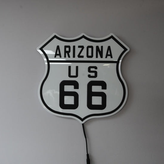 ARIZONA US 66 light up sign turned on and off