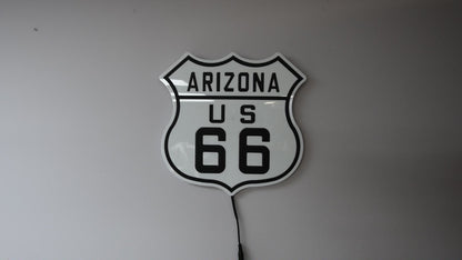 ARIZONA US 66 light up sign turned on and off